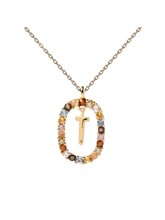 Collar P D Paola Letra T Plata 925MM Dorada | Joyería Parejo