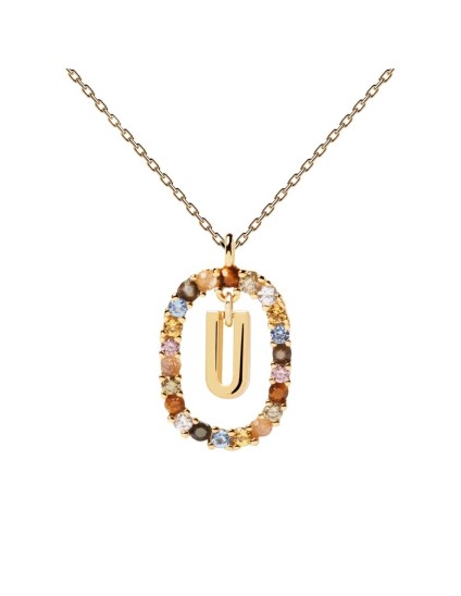 Colar P D Paola Letra U Prata 925 Dourado | Joyeria Parejo