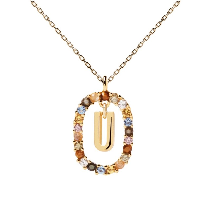 Collar P D Paola Letra U Plata 925MM Dorada | Joyería Parejo