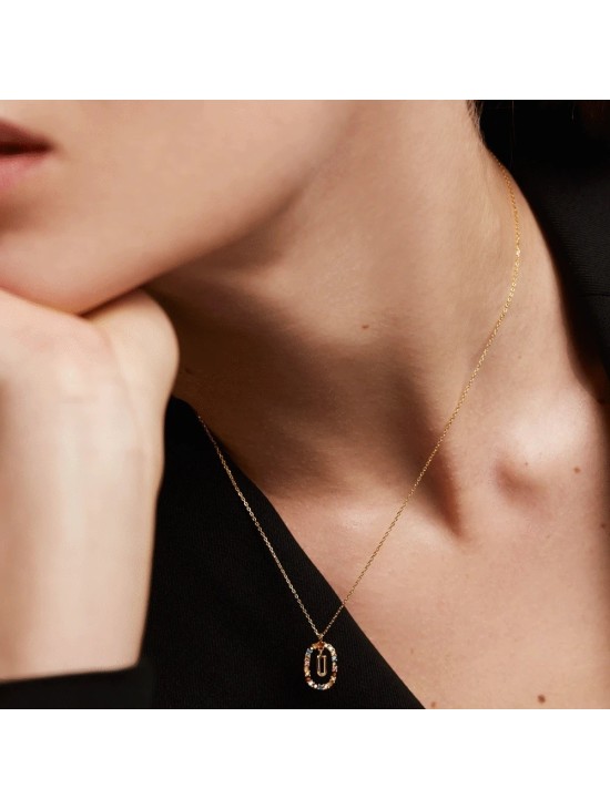 Colar P D Paola Letra U Prata 925 Dourado | Joyeria Parejo