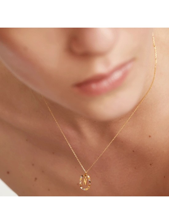 Collar P D Paola Letra N Plata 925MM Dorada | Joyería Parejo
