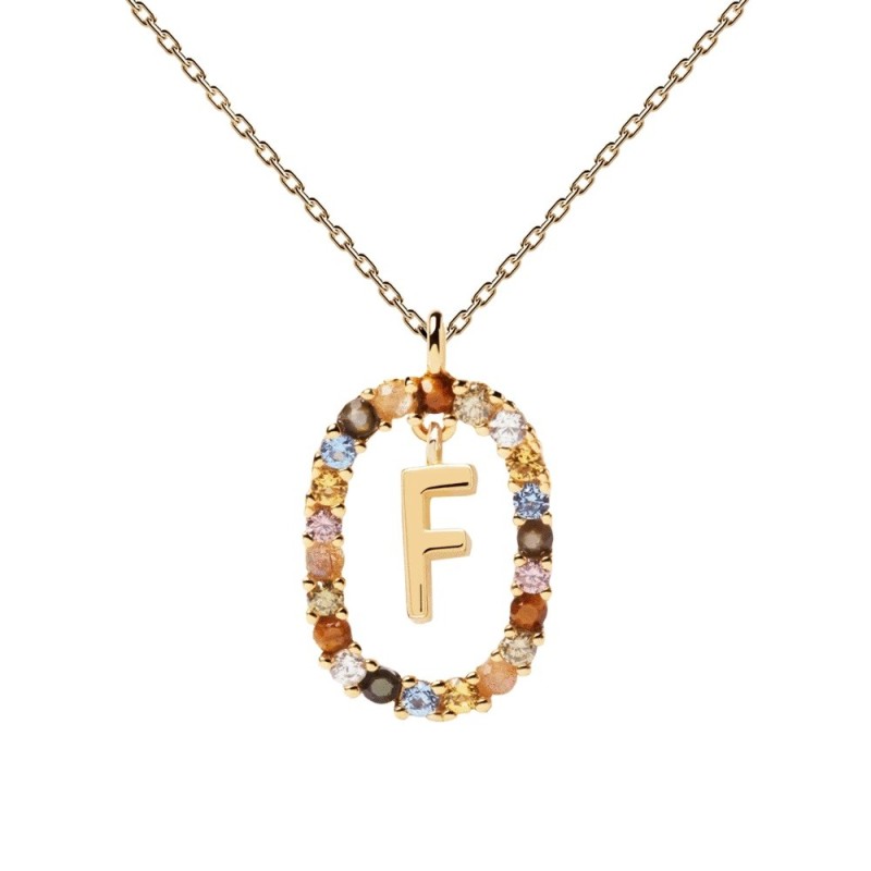 Collar P D Paola Letra F Plata 925MM Dorada | Joyería Parejo