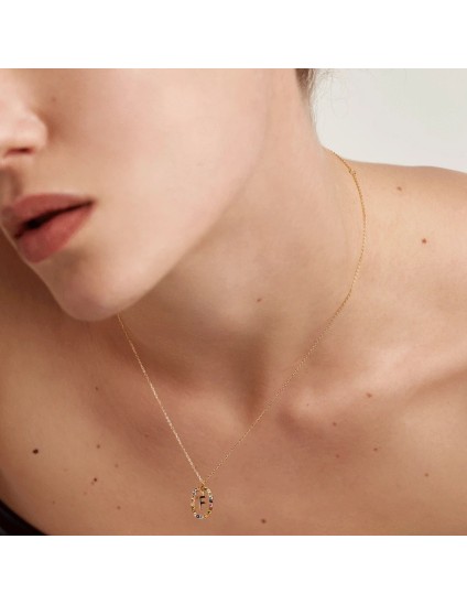 P D Paola Letter F Necklace 925 Silver Gold Plated | Joyería Parejo