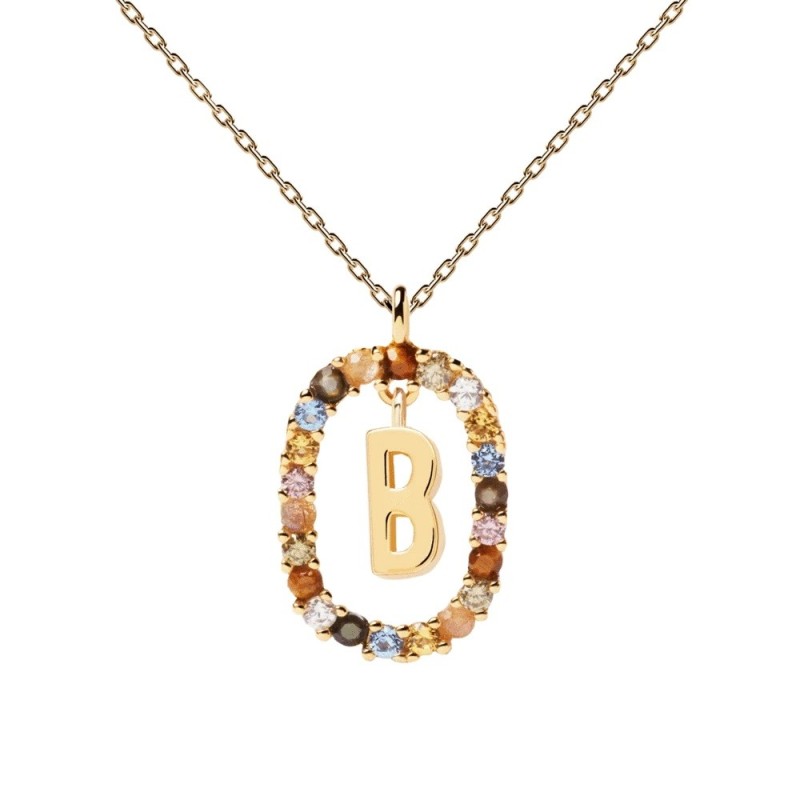 Collar P D Paola Letra B Plata 925MM Dorada | Joyería Parejo
