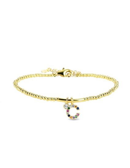 Pulseira Luxenter Letra D BH184Y20D00 Prata de Lei Dourada | Joyeri