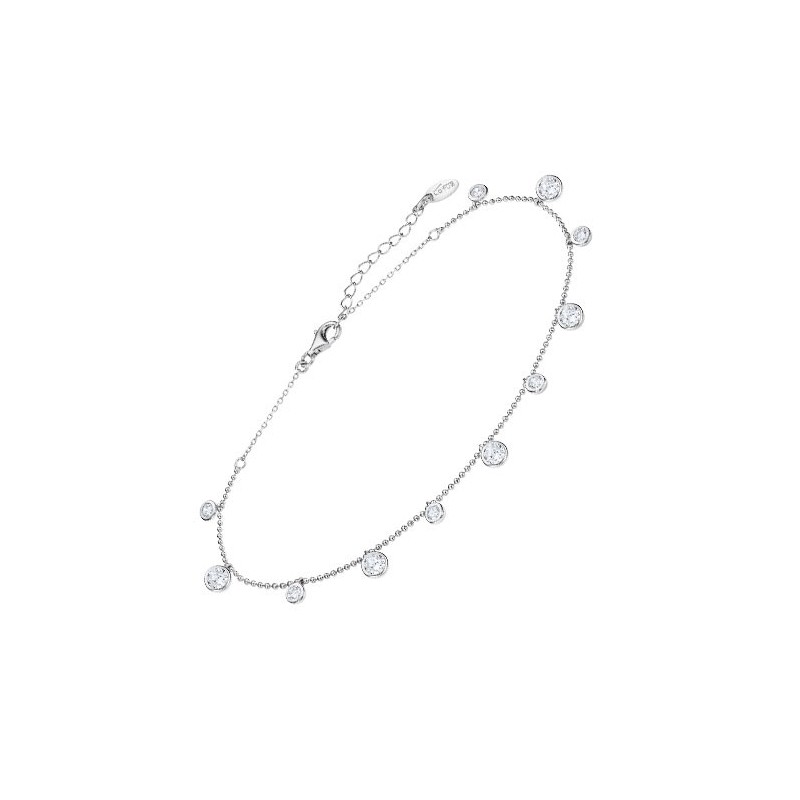 Lotus Silver LP3243-8/1 Anklet with Cubic Zirconia | Joyería Parejo
