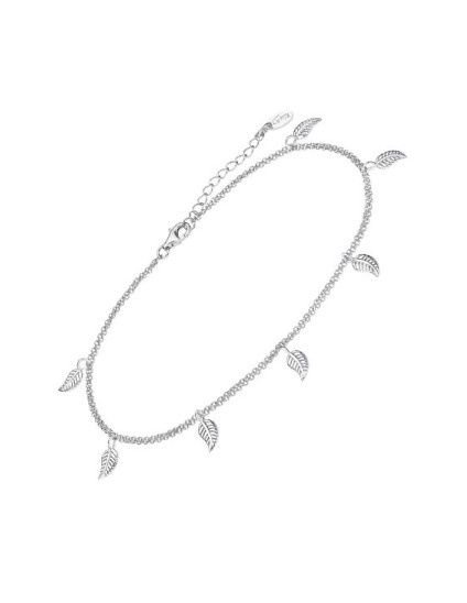Lotus Silver LP3242-8/1 Leaf Anklet | Joyería Parejo