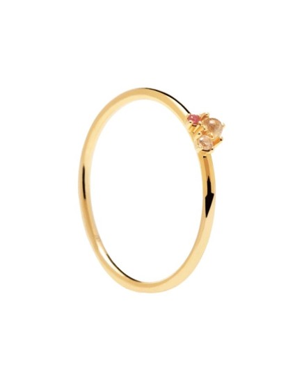 Anel PDPaola Rosé Blush Prata 925 Dourado Tamanho 16