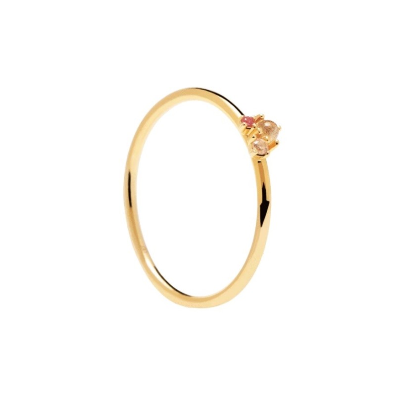 PDPaola Rosé Blush 925 Silver Gold Ring Size 16