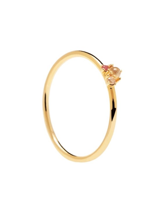 PDPaola Rosé Blush 925 Silver Gold Ring Size 16