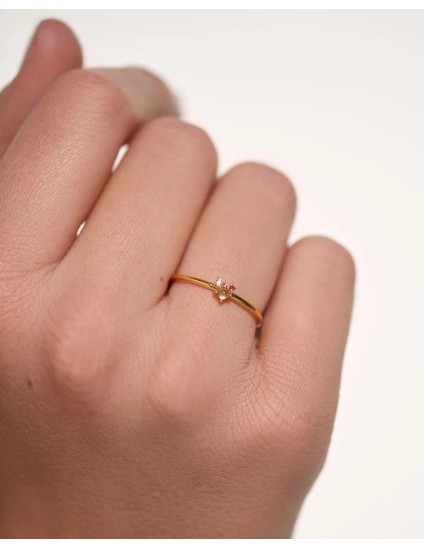 PDPaola Rosé Blush 925 Silver Gold Ring Size 16