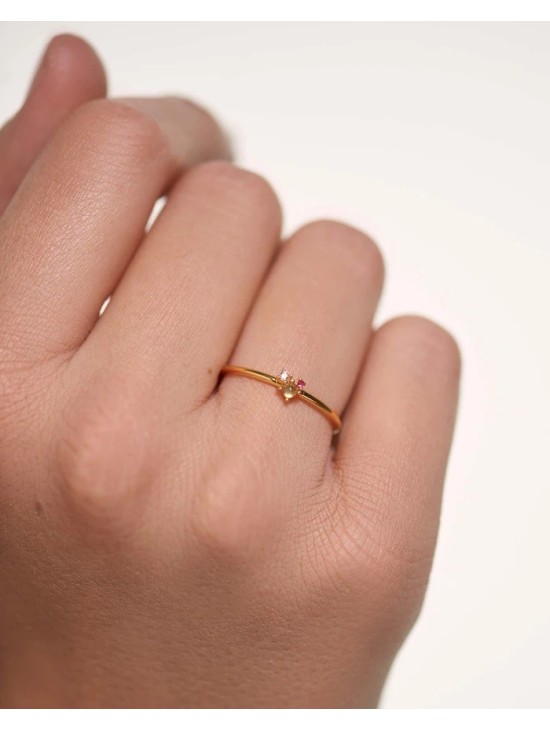 Anillo PDPaola Rosé Blush Plata 925MM Dorado Talla 16
