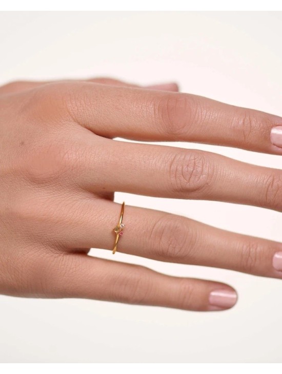 PDPaola Rosé Blush 925 Silver Gold Ring Size 16