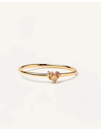 Anel PDPaola Rosé Blush Prata 925 Dourado Tamanho 16