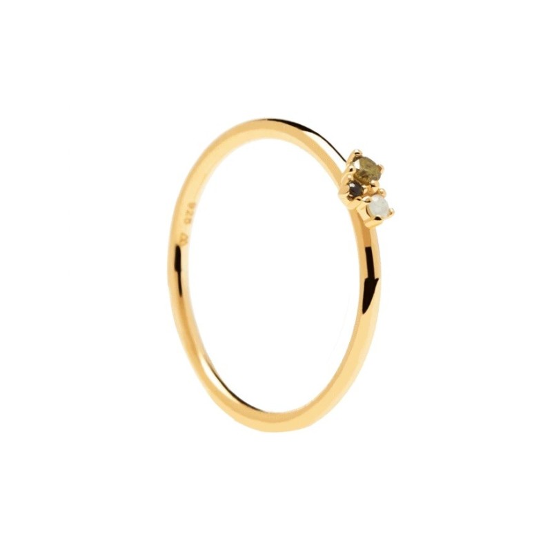 Anillo PDPaola Lime Blush Plata 925MM Dorado Talla 10
