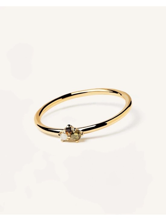 Anillo PDPaola Lime Blush Plata 925MM Dorado Talla 10