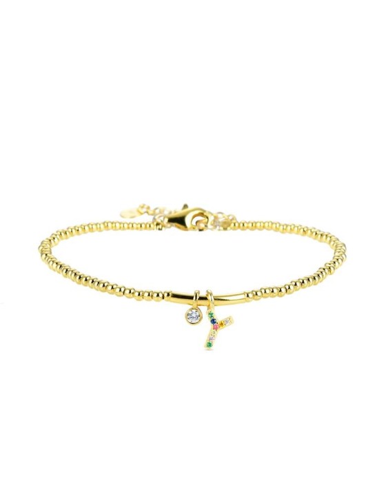Pulsera Luxenter Letra Y BH184Y20Y00 Plata de Ley Dorado