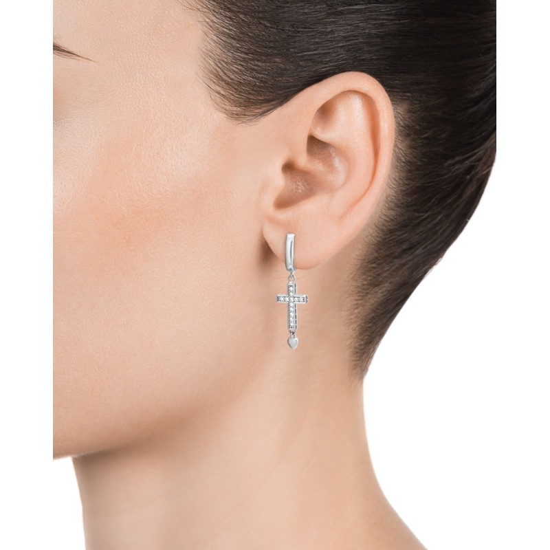 Orecchini A Cerchio Viceroy Dulce – Argento 925 Placcato Oro – Con Croce Di Cuori
