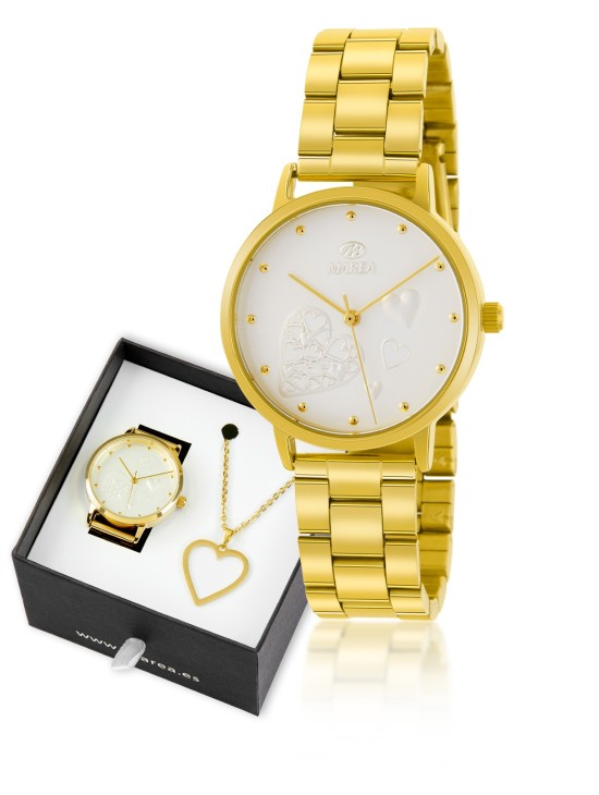 Marea Women's Watch B41312/13 + Valentine's Necklace | Parejo Jewel