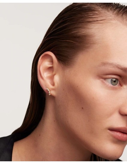 PDPaola Motion Gold 925 Silver Earrings | Joyería Parejo