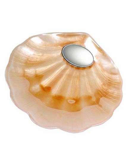 Concha Bautismo Nacarada Rosada Placa Mate 09315-12S