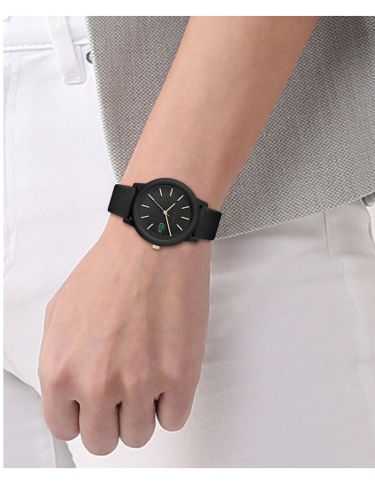 Relógio Mulher Lacoste 12.12 Preto com Correia de Silicone