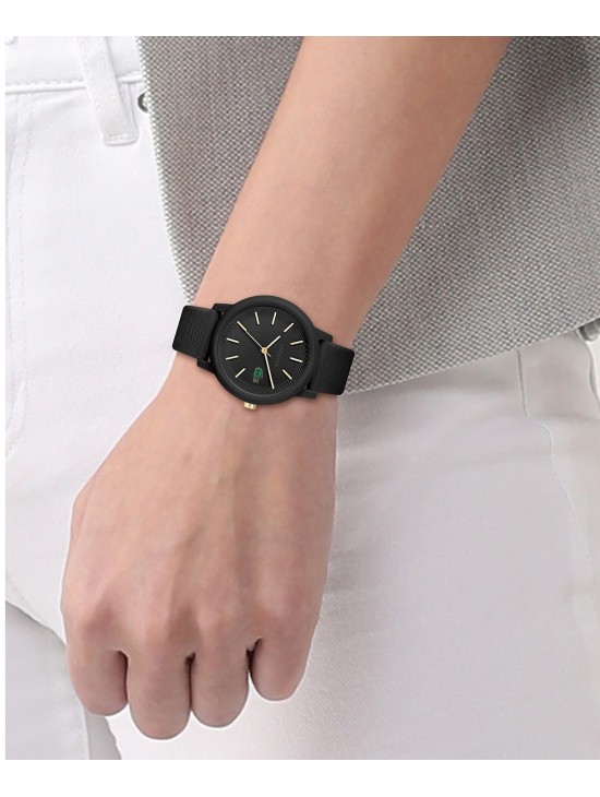 Relógio Mulher Lacoste 12.12 Preto com Correia de Silicone