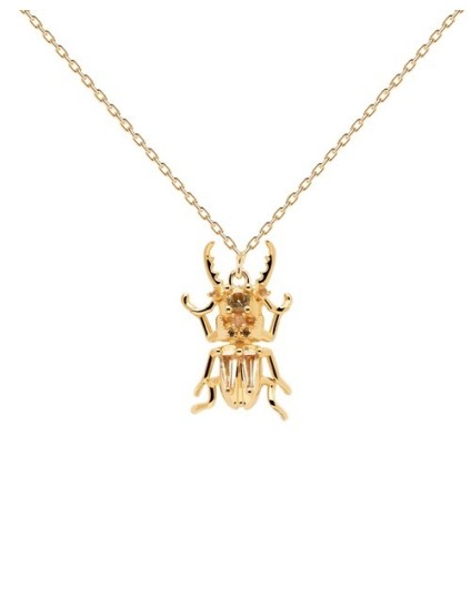 Collar PDPaola Courage Beetle Plata 925MM Dorada | Joyería Parejo