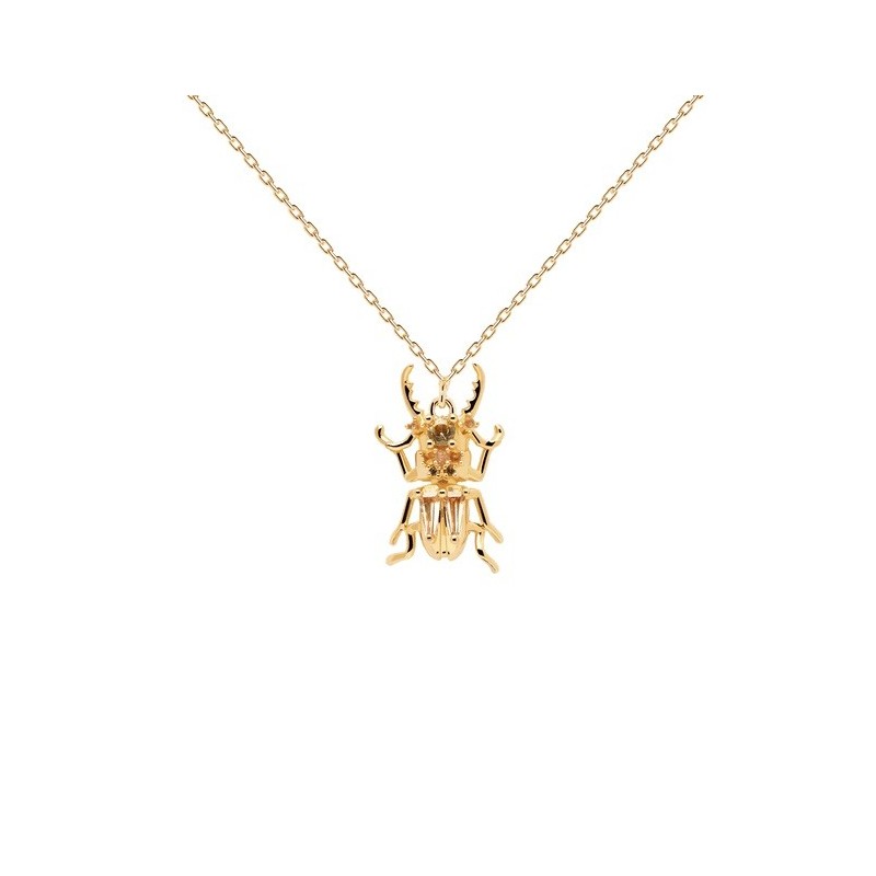 Collar PDPaola Courage Beetle Plata 925MM Dorada | Joyería Parejo