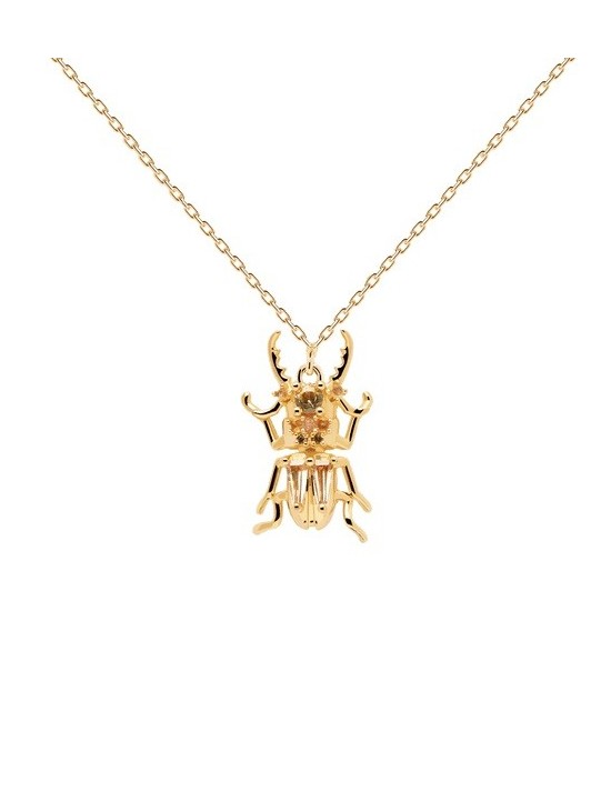 Collar PDPaola Courage Beetle Plata 925MM Dorada | Joyería Parejo