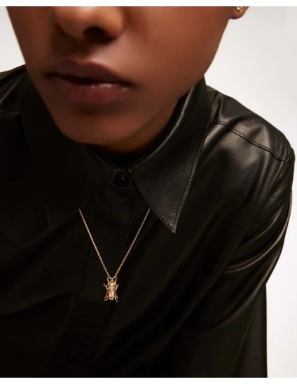 Collar PDPaola Courage Beetle Plata 925MM Dorada | Joyería Parejo
