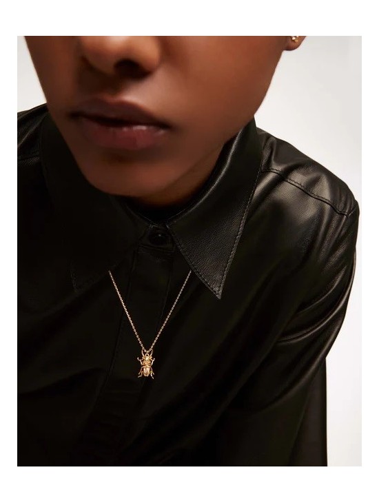 Collar PDPaola Courage Beetle Plata 925MM Dorada | Joyería Parejo