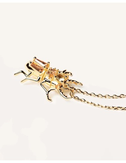Collar PDPaola Courage Beetle Plata 925MM Dorada | Joyería Parejo