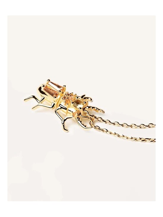 Collar PDPaola Courage Beetle Plata 925MM Dorada | Joyería Parejo