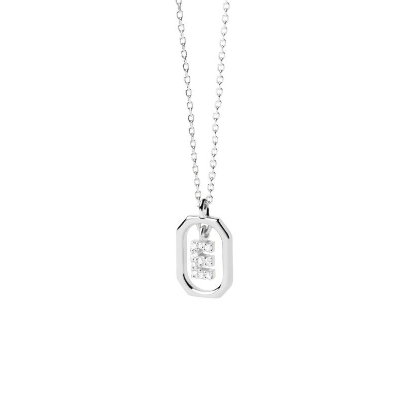 Collar PDPaola Mini Letter E Plateado | Joyería Parejo