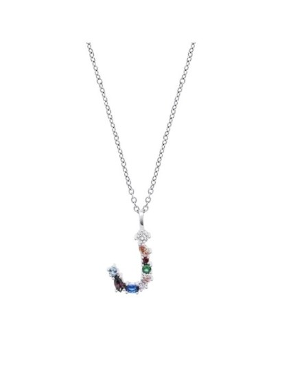 Collar Lotus Silver Mujer LP3635-1/J Letra J | Joyería Parejo