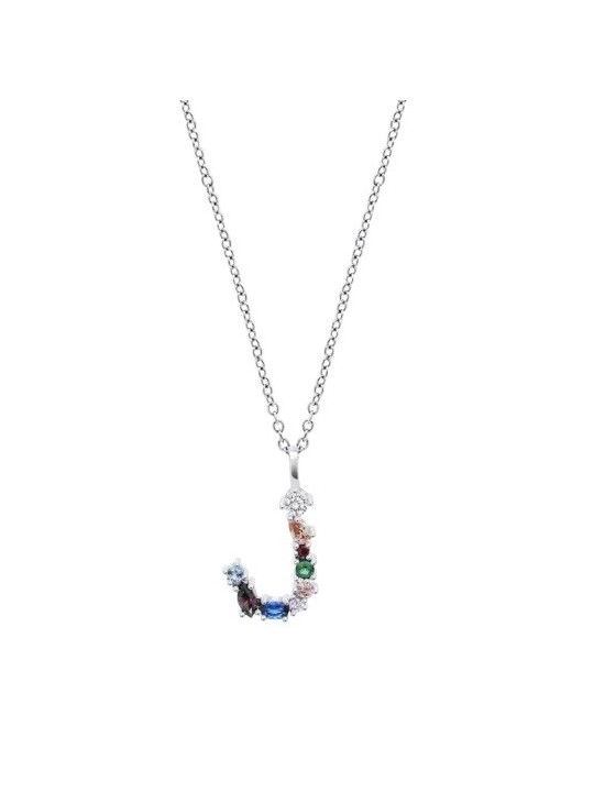 Collar Lotus Silver Mujer LP3635-1/J Letra J | Joyería Parejo