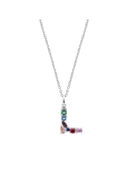 Collar Lotus Silver Mujer LP3635-1/L Letra L | Joyería Parejo