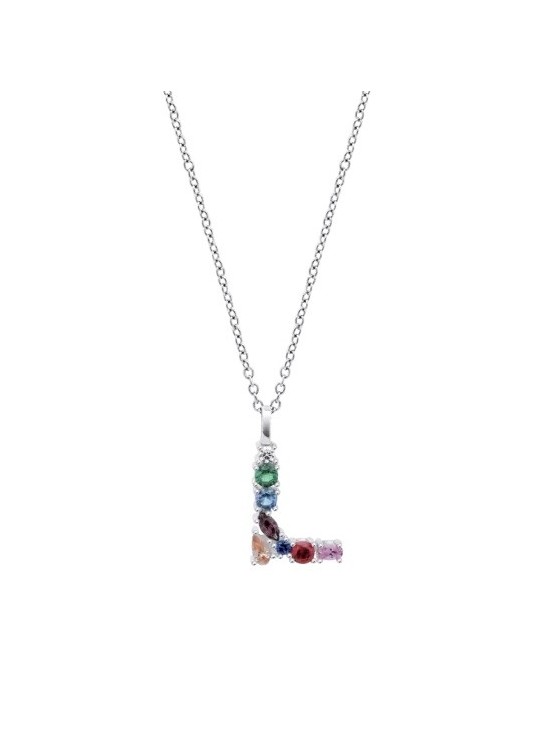 Collar Lotus Silver Mujer LP3635-1/L Letra L | Joyería Parejo