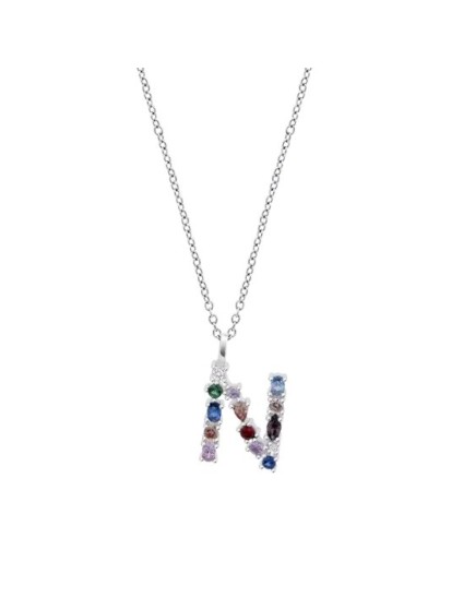 Collar Lotus Silver Mujer LP3635-1/N Letra N | Joyería Parejo