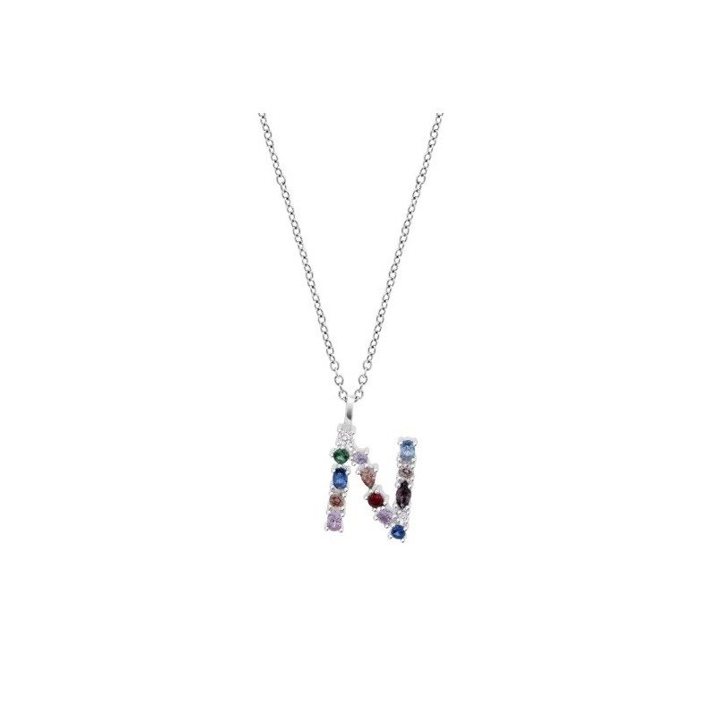 Collar Lotus Silver Mujer LP3635-1/N Letra N | Joyería Parejo