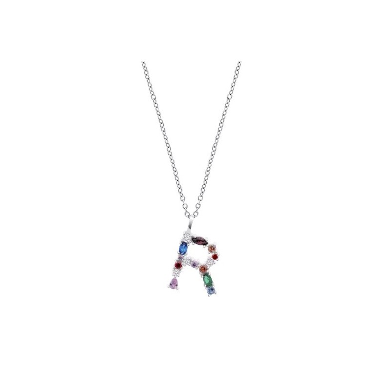 Collar Lotus Silver Mujer LP3635-1/R Letra R | Joyería Parejo