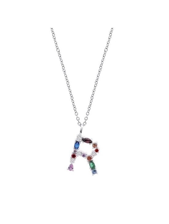 Collar Lotus Silver Mujer LP3635-1/R Letra R | Joyería Parejo