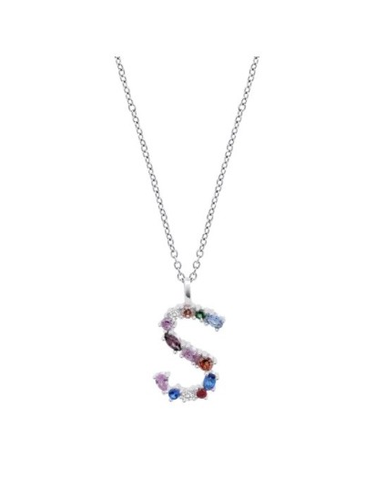 Collar Lotus Silver Mujer LP3635-1/S Letra S | Joyería Parejo