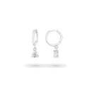 Pendientes Radiant Mujer RY000070 Plata - Circonita Móvil, Aro Cerrado