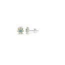 Pendientes Rosetón Radiant Mujer RY000109 - Vintage Actualizado, Plata Circonita