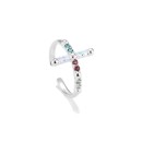 Anillo Ajustable Radiant Mujer RY000126 - Cruz Plateada con Circonitas