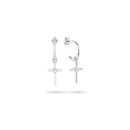 Pendientes Plateados Radiant Mujer RY000132 - Cruz con Circonita