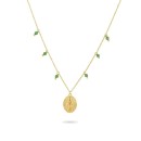 Collar Dorado Radiant Mujer RY000159 - Cadena con Cristales Verdes
