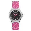 Guess Avril GW0568L1 Women's Watch - 38mm Black Steel, Pink Strap, 3 Hands